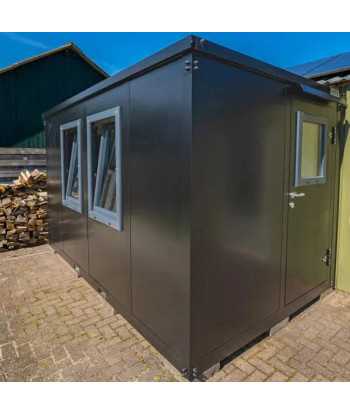 Schwarzer Bürocontainer 4 x...